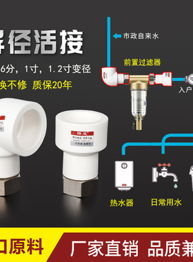 PPR异径活接变径接头转换器活接头25*1 25*1/2六分转四分接头活接