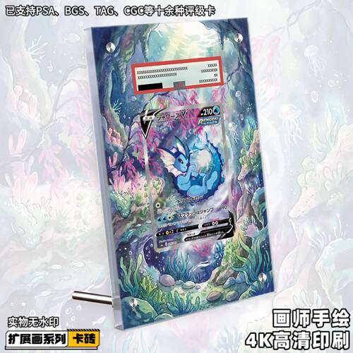 水伊布V扩展画宝可梦PTCG拓展卡砖盾评级裸卡擴展手绘卡磚防UV