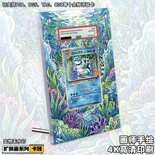 水箭龟扩展画宝可梦PTCG拓展卡砖盾日繁评级裸卡擴展手绘卡磚防UV