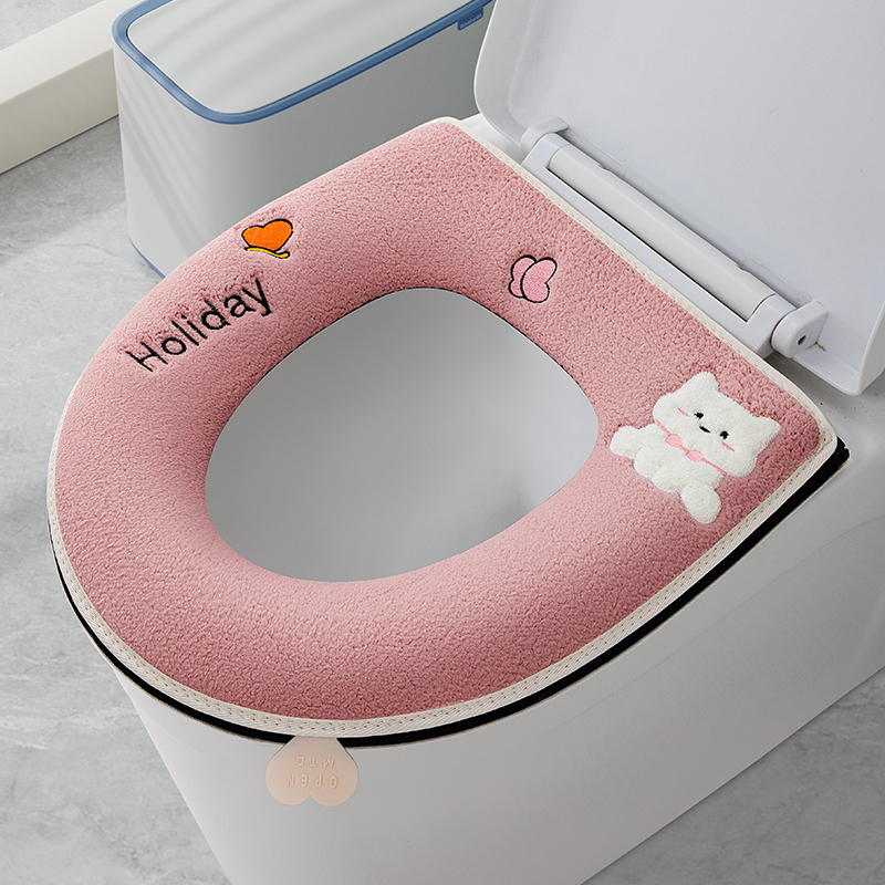 冬季加厚家用防水厕所马桶垫可爱