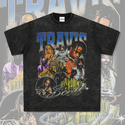 TravisScott美式复古水洗短袖潮