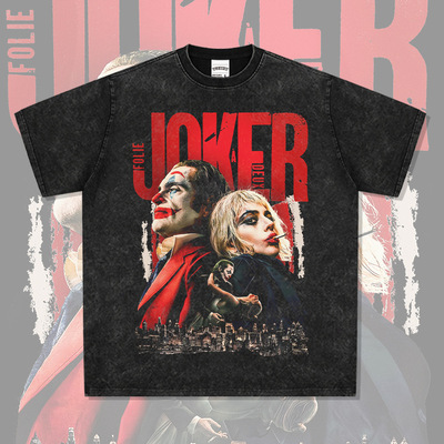 小丑Joker美式复古印花水洗短袖