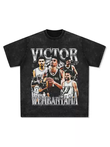 Wenban Yama American-Style Star T-Shirt Street Hip-Hop Trendy Brand Retro Print Distressed Washed Heavyweight Loose Short-Sleeve