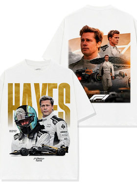 布拉德·皮特Brad Pitt美式印花T恤街头嘻哈复古双面印花宽松短袖