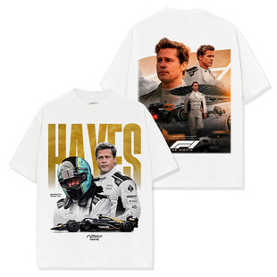 印花T恤街头嘻哈复古双面印花宽松短袖 布拉德·皮特Brad Pitt美式