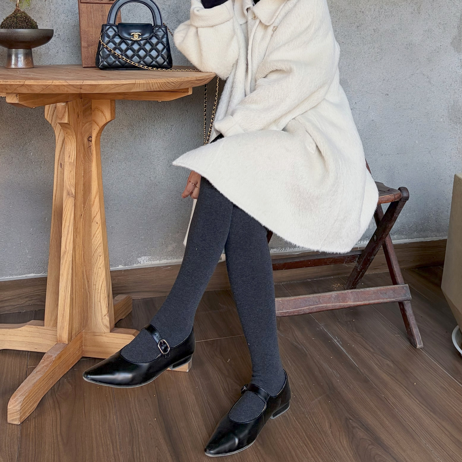 平纹麻灰色200/460克秋冬加绒裤