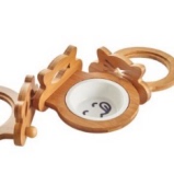 包邮@泓诚hocc宠物用品：竹架锁栏陶瓷宠物碗猫食盆狗碗HCT-TZ21A