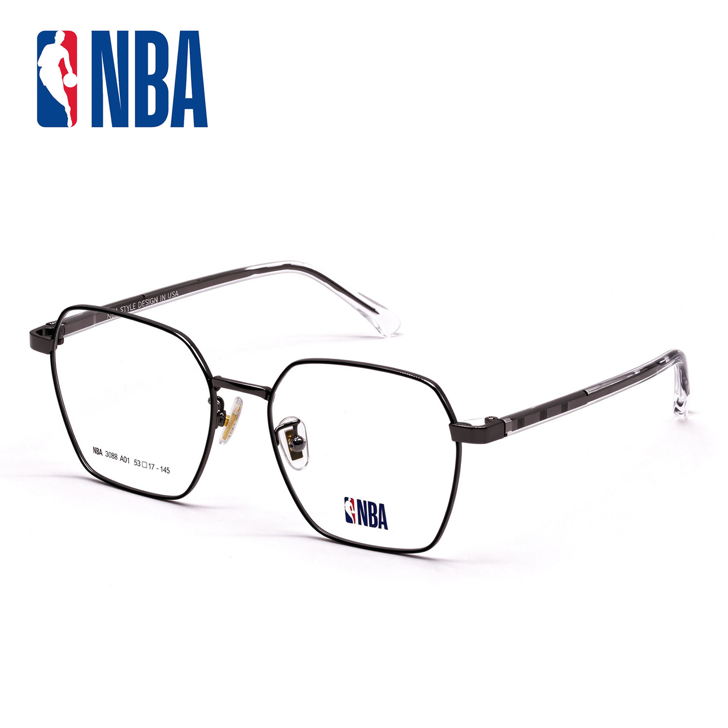 NBA3088 复古多边眼镜架男女通用超轻记忆金属大框潮可配近视镜片