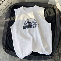 Летний жилет для спортзала, тонкая хлопковая брендовая футболка без рукавов, оверсайз