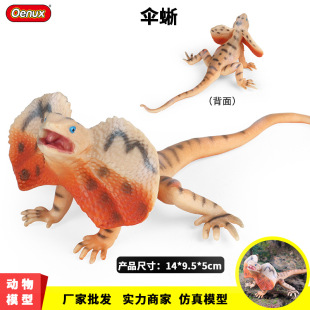儿童科教教具实心蜥蜴动物模型爬行巨蜥伞蜥变色龙四脚龙科教摆件