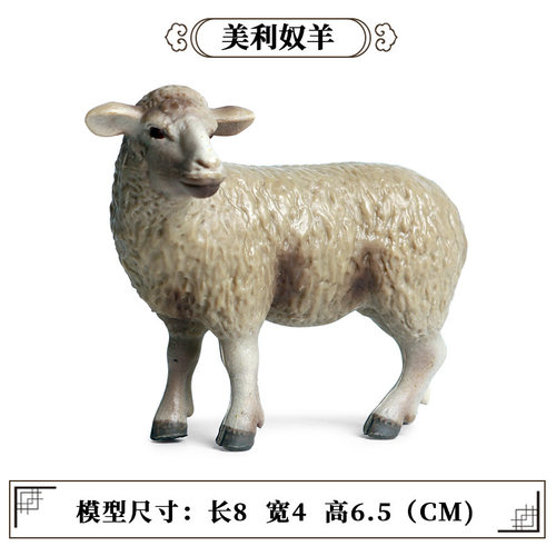 儿童仿真实心模型野生动物世界玩具手办摆件美利奴羊牧场羊家禽