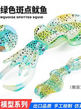 仿真科教海洋生物模型斑点鱿鱼章鱼乌贼八爪鱼感官盆玩具家居摆件