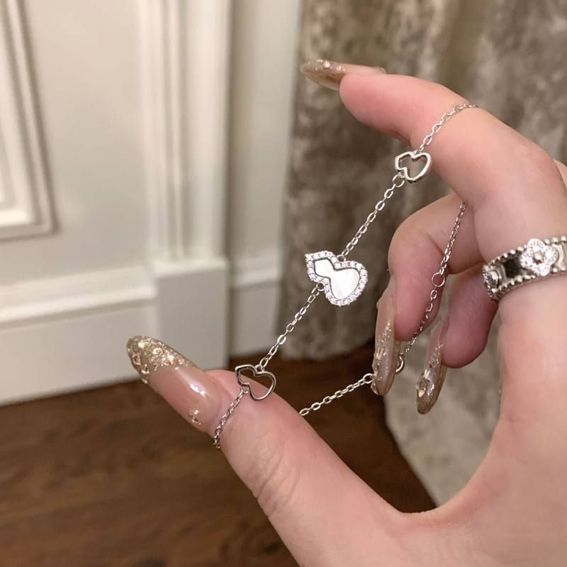 S925纯银精致白贝母葫芦手链小众轻奢新中式国风福禄气质百搭手饰