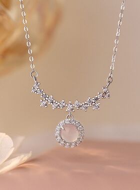 乾佳S925纯银精美满微笑锆石圆形