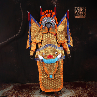 戏曲虎头男靠 京剧武生武将大靠 全金绣花脸硬靠旗霸王靠演出戏服