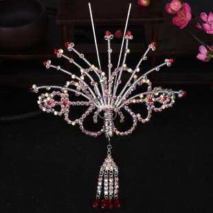 戏曲包头用品水钻头面花旦小姐凤老旦包头顶花头饰草花顶凤小正凤