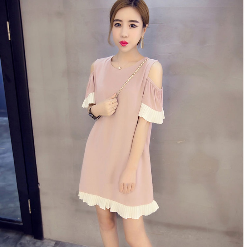 上衣女學生韓版寬松夏裝中長款拼接露肩袖短袖T恤女雪紡連衣裙子在類目 運動/瑜伽/健身/球迷用品, 舞蹈/健美操/體操, 拉丁舞, 拉丁舞上裝中 - 來自Buy2taobao.com提供專業的淘寶代購服務