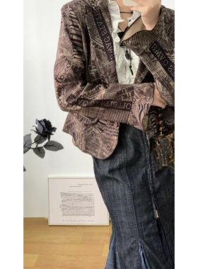 vintage古着美拉德风西装外套女