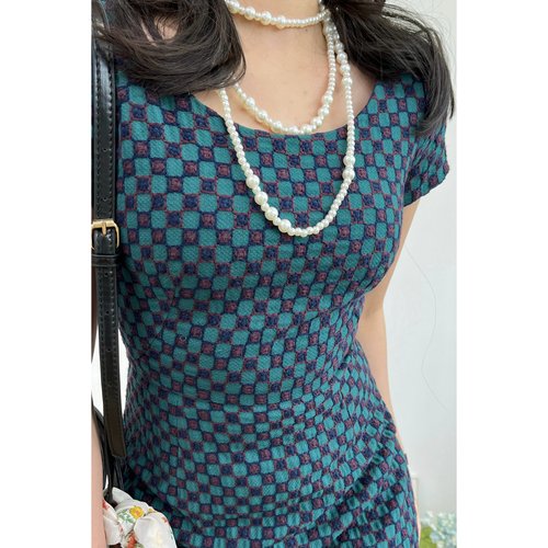 vintage古着日产轻熟优雅连衣裙