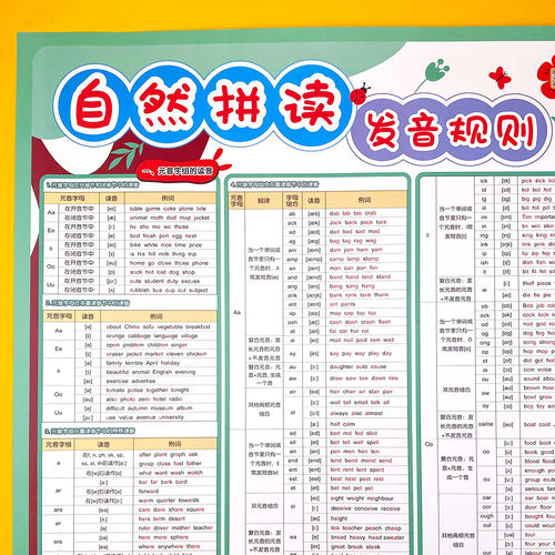 抖音同款官方正品自然拼读挂图