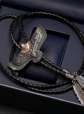 复古个性风老鹰bolo tie牛仔波洛领带西部男项链衬衫领结领绳配饰