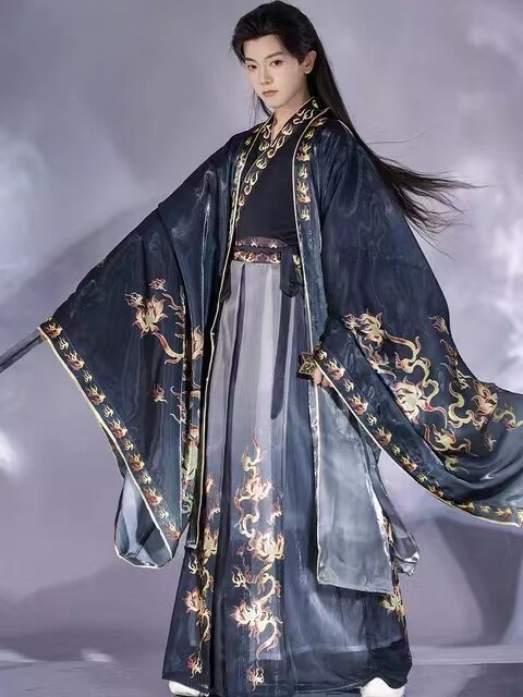 汉服男晋制中国风魏晋风交领齐腰汉服半身裙