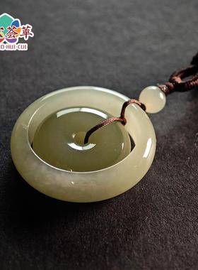 天然翡翠吊坠玉石玉佩男女款