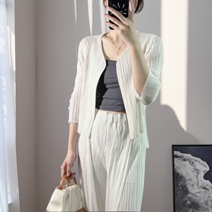 春秋夏女防静电褶皱直下摆短外套春夏女装薄款慵懒风女士百搭