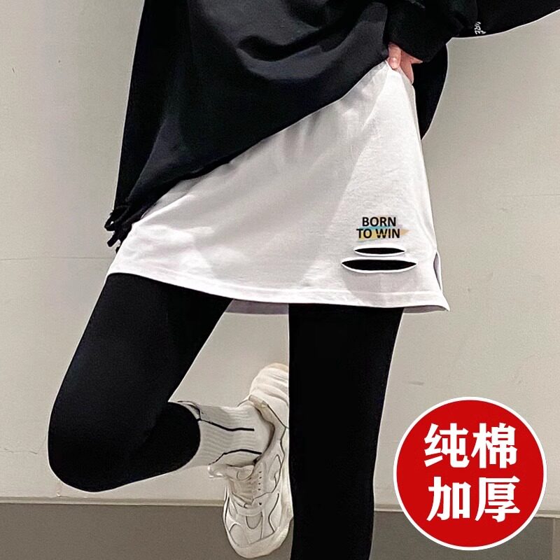 屁帘女纯棉破洞下摆遮臀卫衣打底内搭神器遮屁股配鲨鱼裤打底裙罩