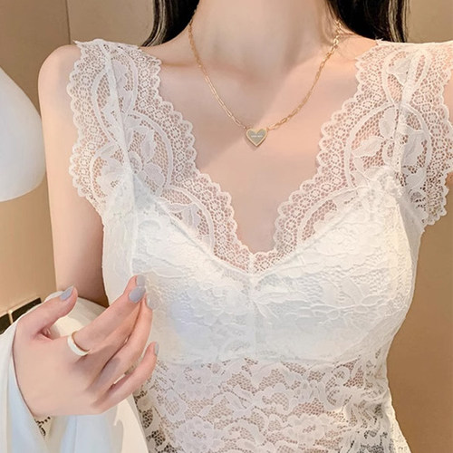 法式蕾丝吊带背心女外穿