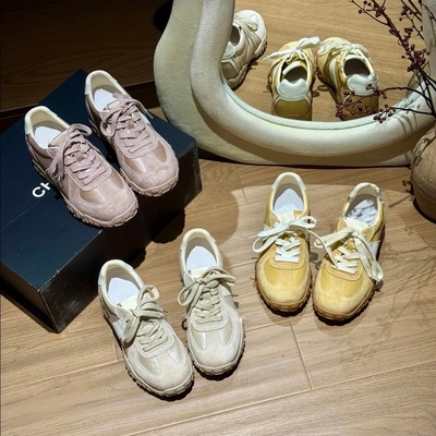 真皮内增高德训鞋女厚底