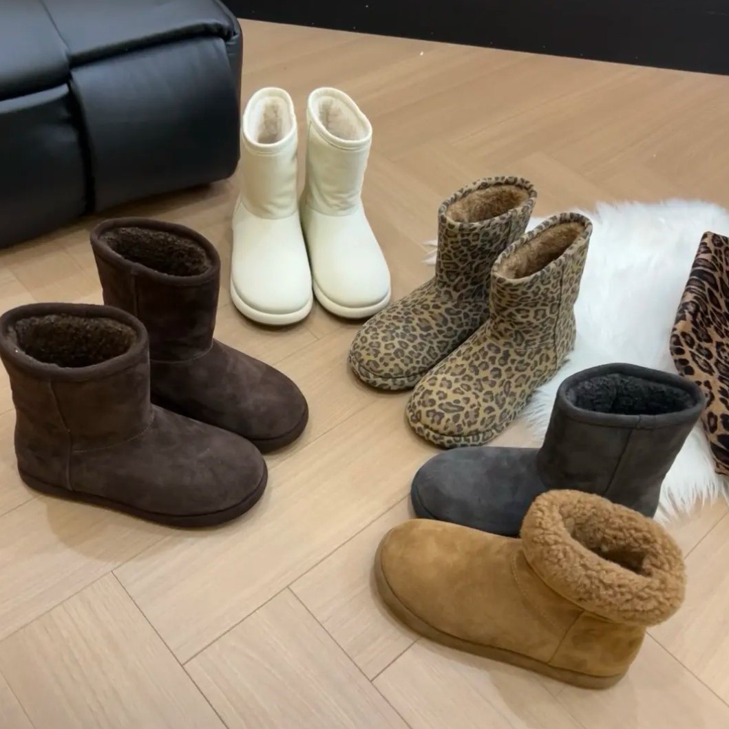 雪地靴女羊羔毛皮毛一体2025新款冬季加绒保暖短筒百搭棉靴勃肯鞋,女鞋,时尚雪地靴,淘宝优惠券,粉丝福利购,淘宝优惠卷
