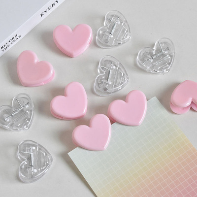 ins奶油少女风花束夹子粉鲜花爱心塑料卡片夹手工diy花艺材料资材