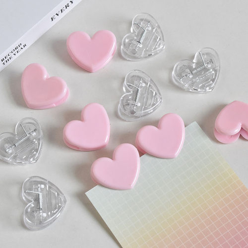 ins奶油少女风花束夹子粉鲜花爱心塑料卡片夹手工diy花艺材料资材