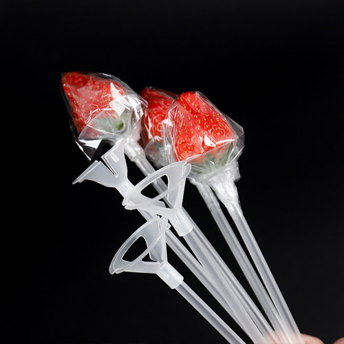 透明气球杆托果冻苹果草莓水果板栗花束包装diy材料底座支撑杆托
