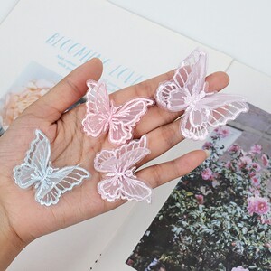 立体仿真蝴蝶大小号鲜花花束蕾丝烘焙蛋糕点缀装饰花艺包装材料