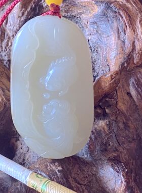 全部清仓·新疆和田玉籽料挂件白玉细腻金玉满堂牌