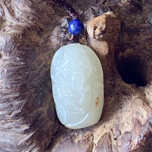 全部清仓·新疆和田玉籽料挂件白玉金榜题名妙笔生花挂件