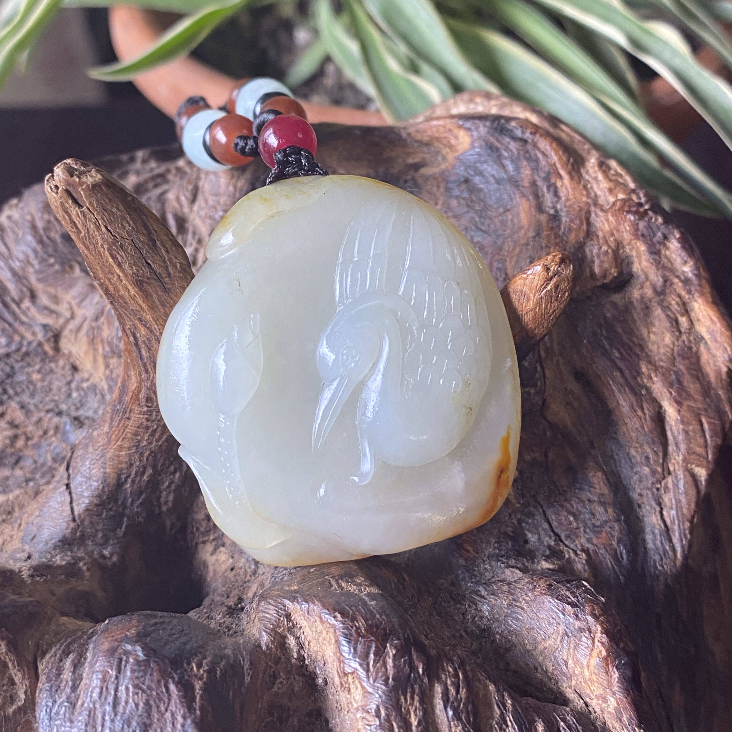 全部清仓&middot;新疆和田玉籽料挂件白玉闪青满洒金皮独籽一路连科