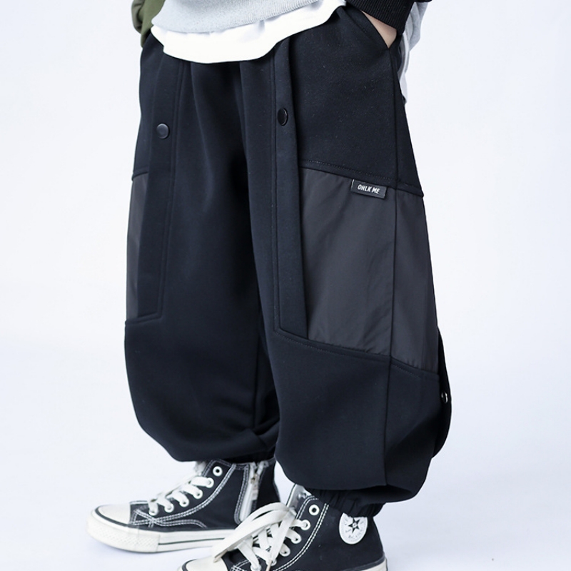 日系潮酷风男童拼色运动休闲卫裤儿童秋冬新品大口袋束脚哈伦裤子,童装/婴儿装/亲子装,裤子,淘宝优惠券,粉丝福利购,淘宝优惠卷