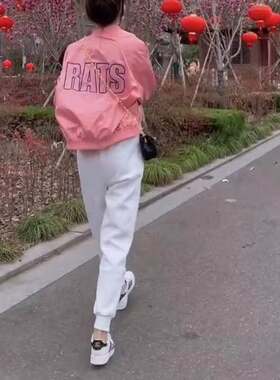 特惠品牌211012024新款洋气休闲短外套白色休闲长裤时尚显瘦女