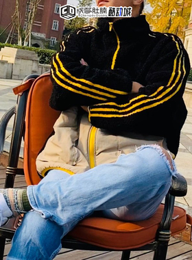 Adidas三叶草Sherpa Jacket春秋羊羔绒保暖外套男GT7295 HP1817