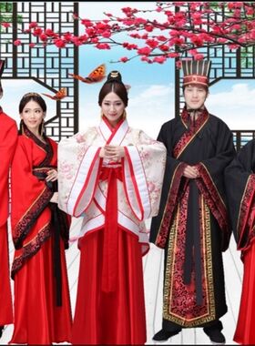 古装汉服男女成人唐服仙女公主情侣演出服襦裙广袖传统古典中国风