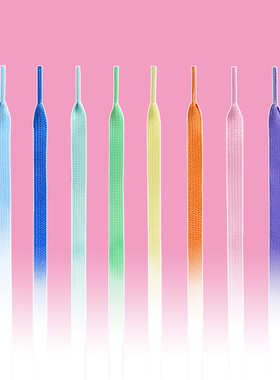 拓修适配AF1空军一号AJ1球鞋紫粉红橙黄绿青天蓝色糖果渐变色鞋带