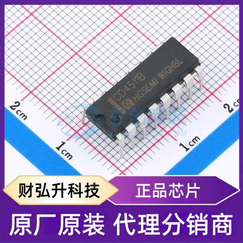 原装正品 CD4511BE 封装DIP-16 数码管驱动