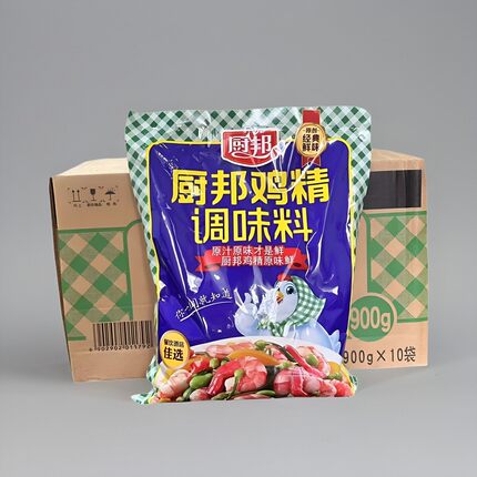 厨邦鸡精900gX10袋/整箱正品鸡精增鲜火锅烧菜厨帮鸡粉-广东包邮