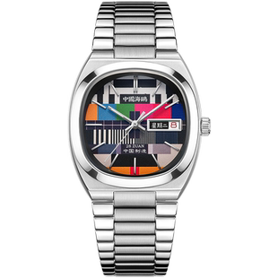 海鸥手表方形复古电视机星期二特别版休闲时尚机械表男女款1051