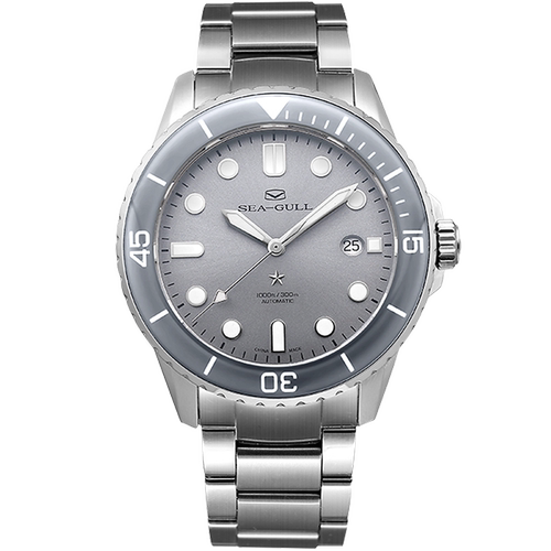 海鸥表海洋系列300M潜水运动机械表男女腕表日历钢带情侣手表7050