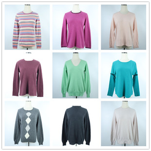 C102外贸日单 羊绒衫女装保暖毛衣 圆领长袖山羊绒cashmere开司米