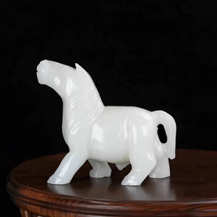 天然玉石马摆件客厅十二生肖装饰品家居工艺品动物造型艺术品